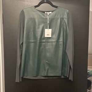 Elegant Green Leather Panel Top